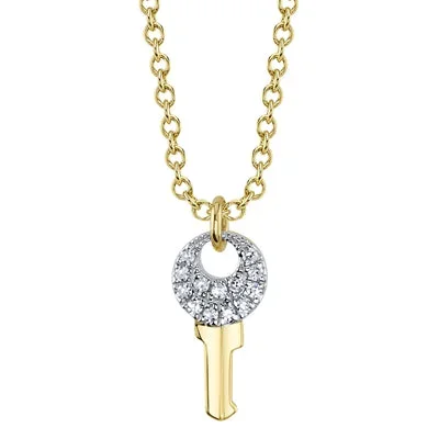 0.03CT DIAMOND KEY NECKLACE