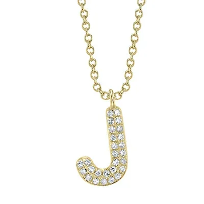 0.06CT DIAMOND PAVE NECKLACE – INITIAL J