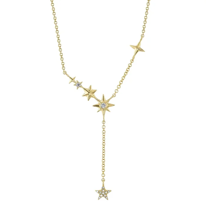 0.07CT DIAMOND STAR LARIAT NECKLACE