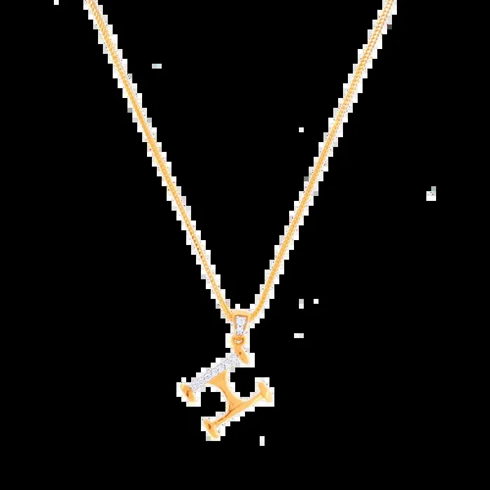 0.07Ct VVS/FG Diamond Initial “H” Pendant in 18K Gold