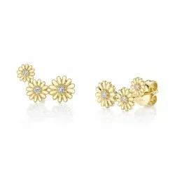 0.09CT DIAMOND FLOWER STUD EARRING