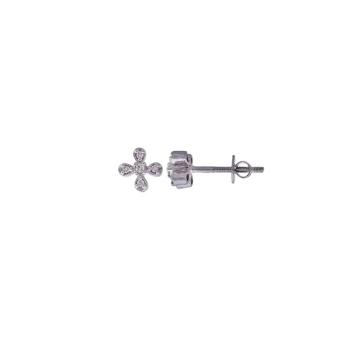 0.09Ct VVS/FG Diamond Earrings in 18K White Gold
