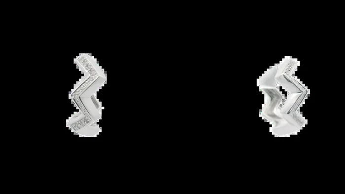 0.10CT DIAMOND ZIG ZAG HUGGIE EARRING