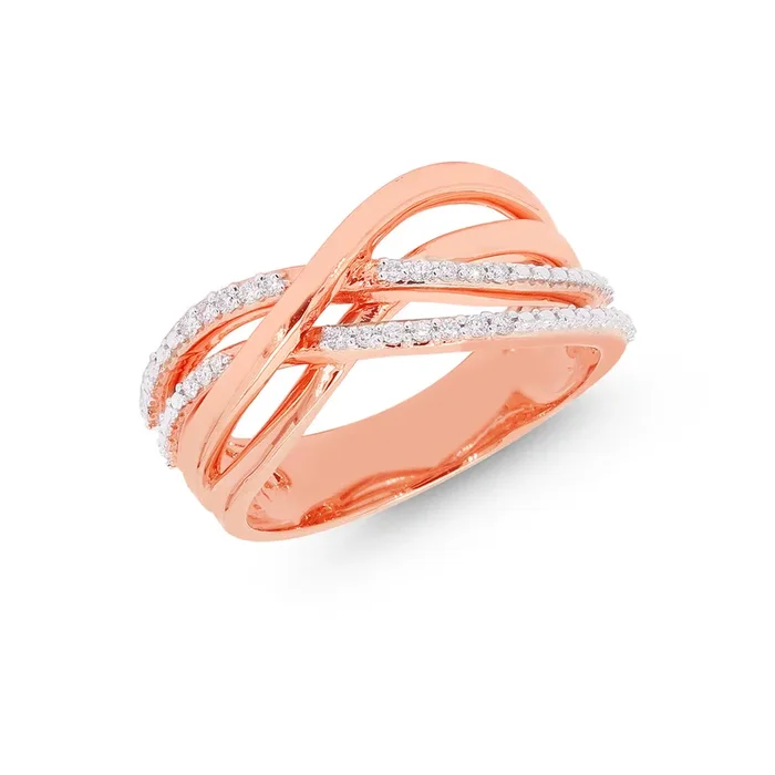 0.10Ct VVS/FG Diamond Ring in 18K Rose Gold