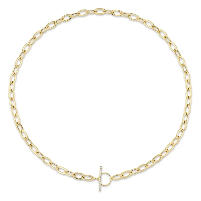0.13CT DIAMOND PAPER CLIP LINK NECKLACE