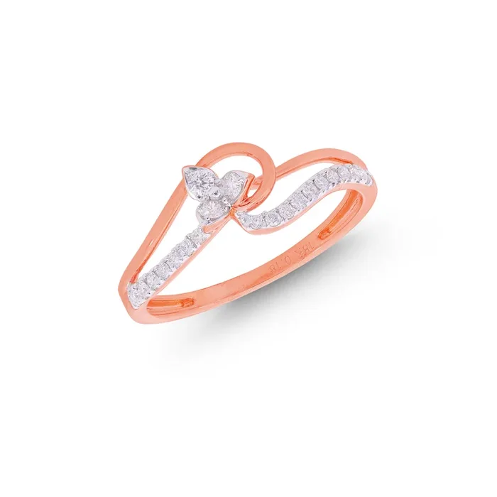 0.18Ct VVS/FG Diamond Ring in 18K Rose Gold