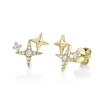 0.22CT DIAMOND STAR STUD EARRING