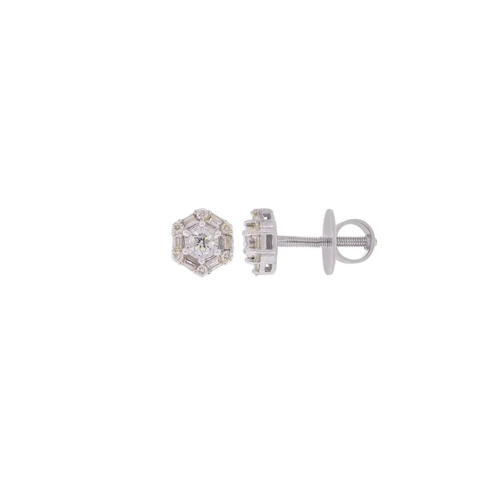 0.50Ct VS/SI-GHI Diamond Earrings in 18K White Gold