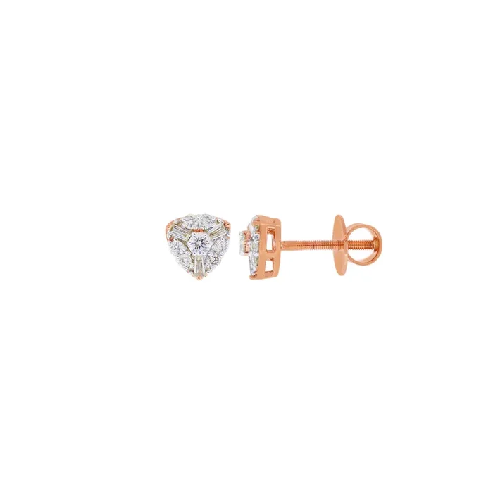 0.52Ct VS/SI-GHI Diamond Earrings in 18K Rose Gold