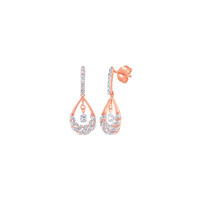 0.54Ct VVS/FG Diamond Earrings in 18K Rose Gold