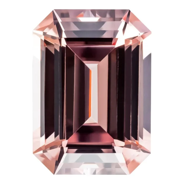 0.70 Carat Emerald Cut Lab-Created Champagne Sapphire