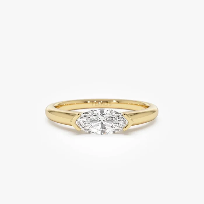 0.75 ctw 14k Marquise Shaped East-West Lab Grown Engagement Ring – Olivia