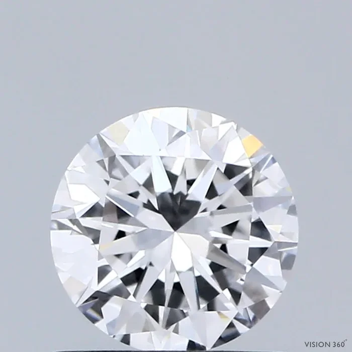 0.77 Carat Round Shaped, Very Good Cut, D Color, VVS2 Clarity, IGI Certified Lab Grown Diamond