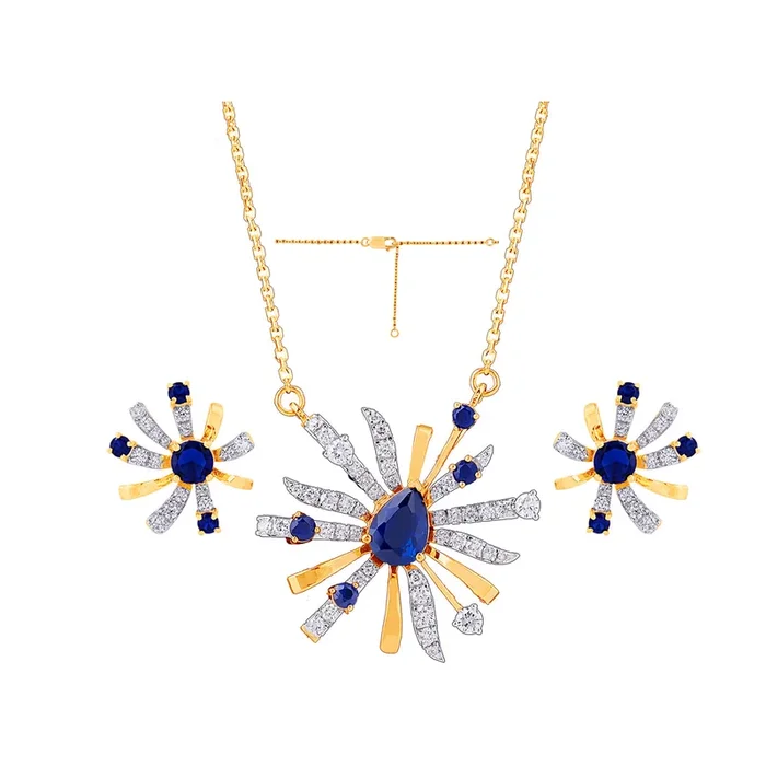 0.77Ct VVS/FG Diamond Pendant Set With Gemstones in 18K Gold