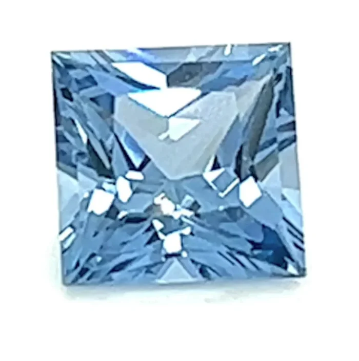 0.83 Carat Princess Cut Lab-Created Aqua Blue Spinel