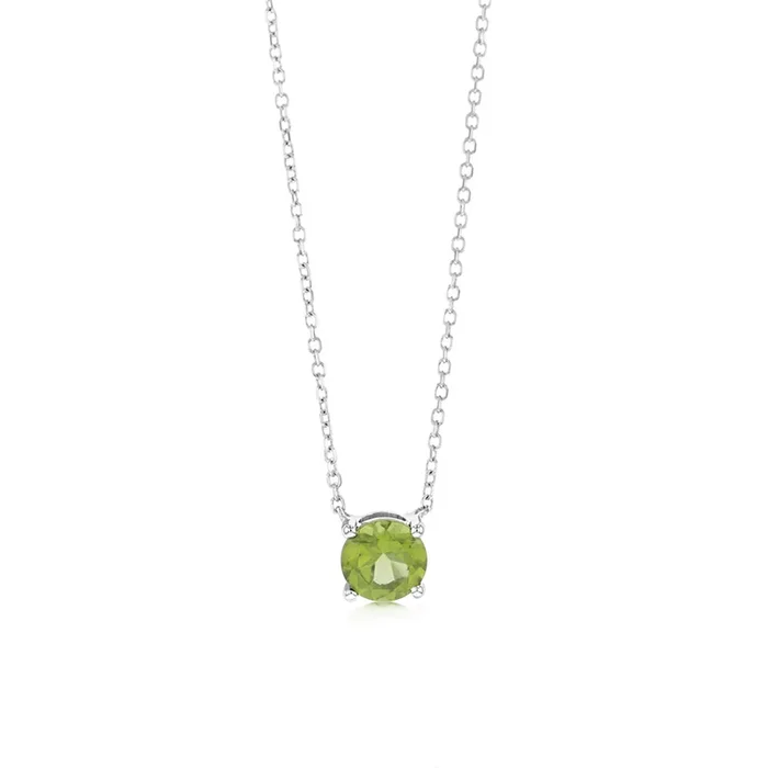 0.87 Carat Peridot Pendant with 45cm Chain in 9ct White Gold