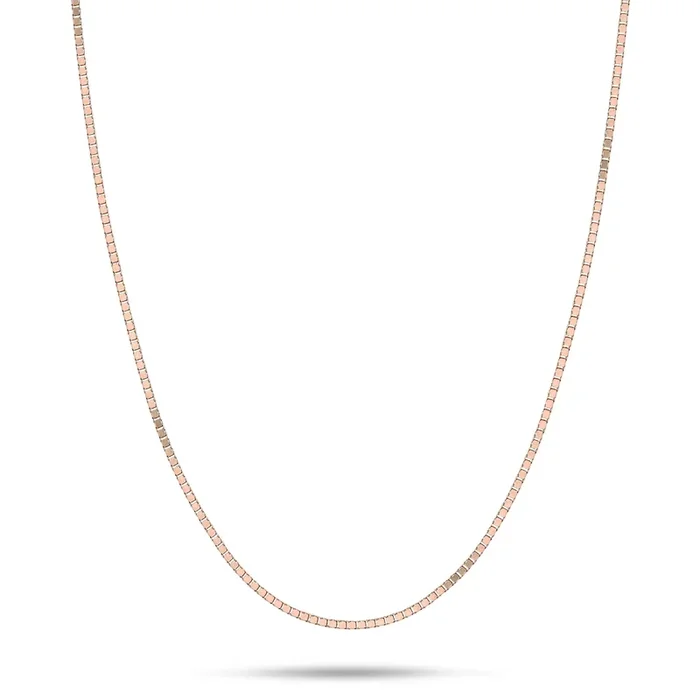 0.8mm Venetian Box Chain in Rose Gold