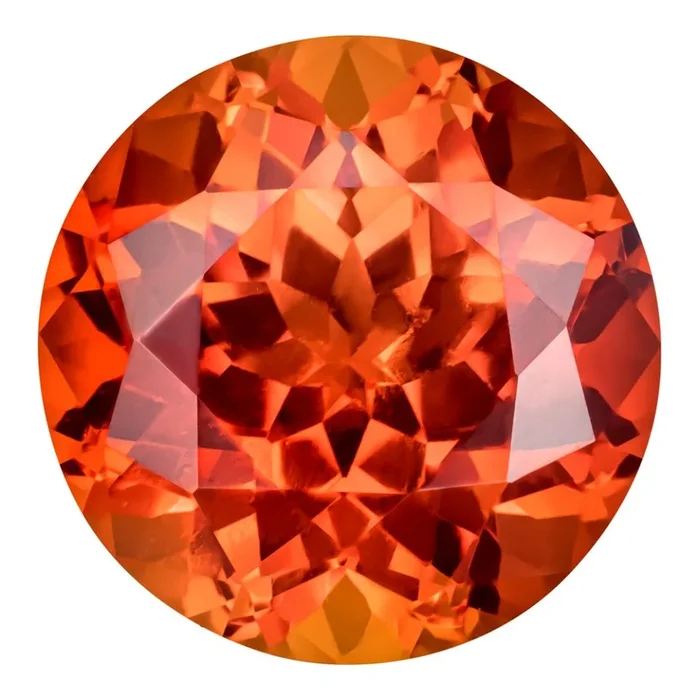 0.90 Carat Round Cut Lab-Created Padparadscha