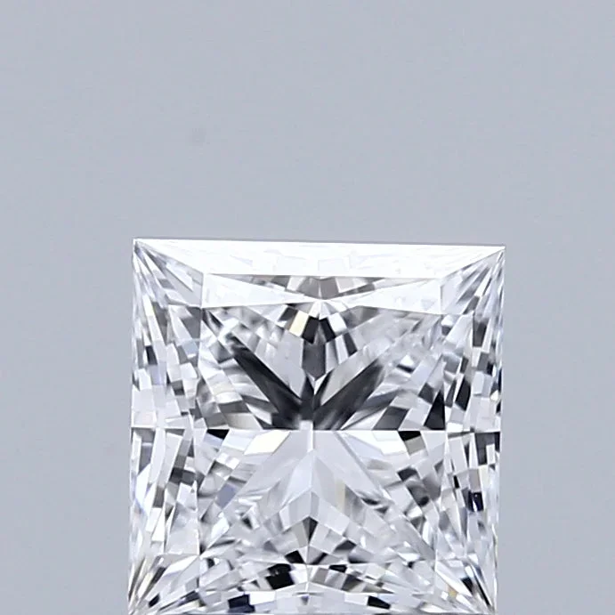 0.91 Carat Princess Shaped, Ideal Cut, D Color, VVS1 Clarity, IGI Certified Lab Grown Diamond