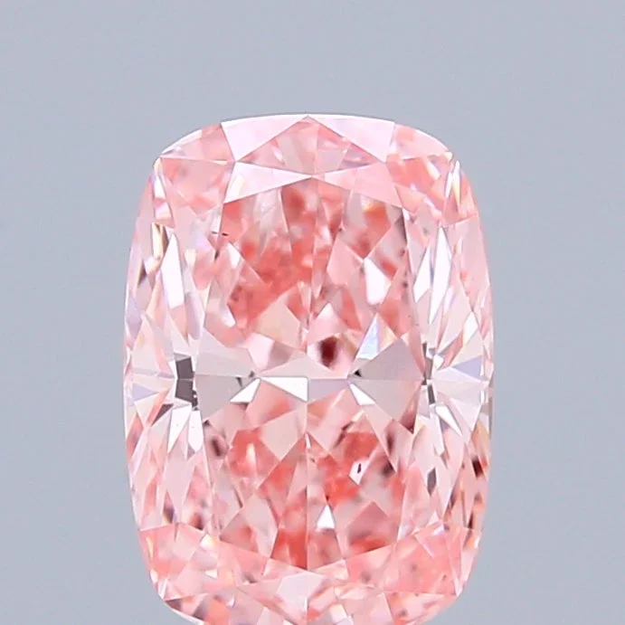 0.98 Carat Cushion Shaped, Ideal Cut, FANCY VIVID PINK Color, VS1 Clarity, IGI Certified Lab Grown Diamond