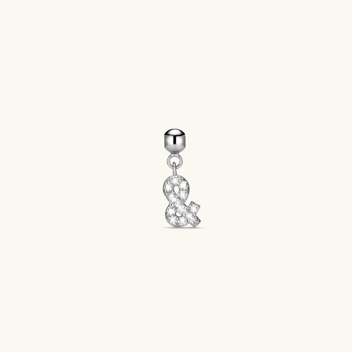 & Diamond Charm Silver