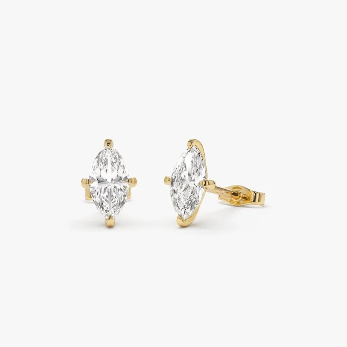1.00 ctw 14k Classic Four Prong Marquise Shape Lab Grown Diamond Studs – Leah