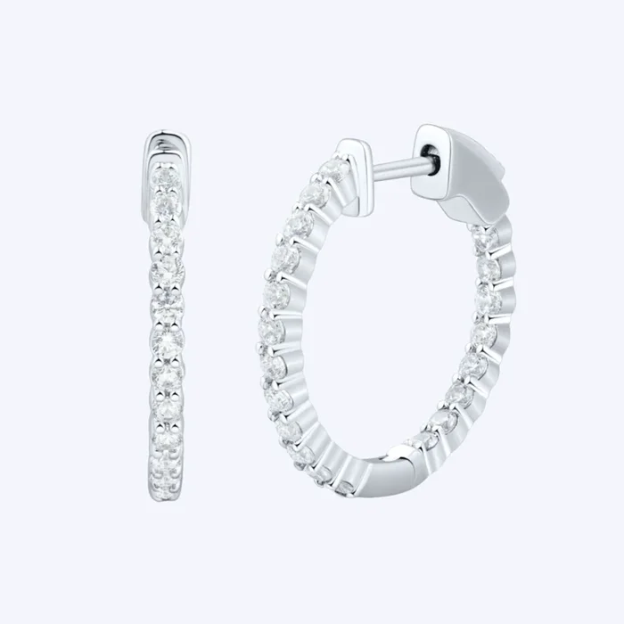 1.00ctw Diamond Inside/Out Hoop Earrings