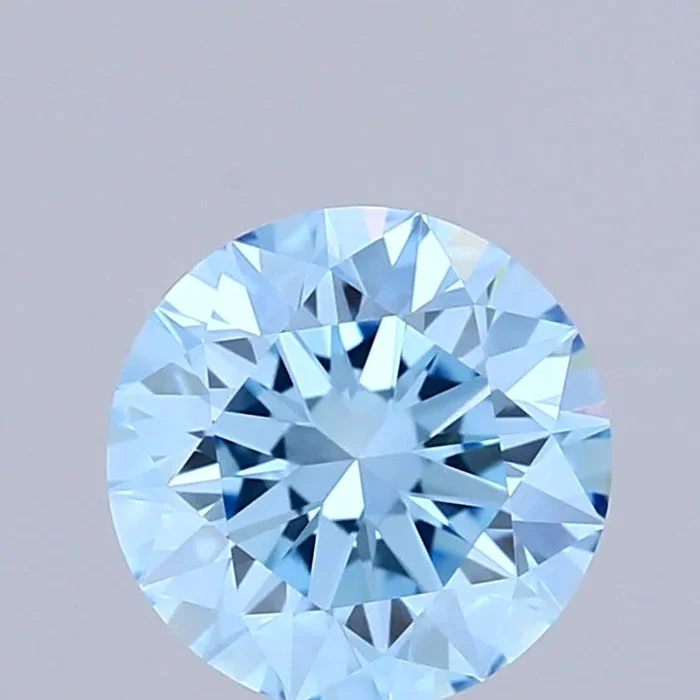 1.02 Carat Round Shaped, Excellent Cut, FANCY VIVID BLUE Color, VS1 Clarity, IGI Certified Lab Grown Diamond