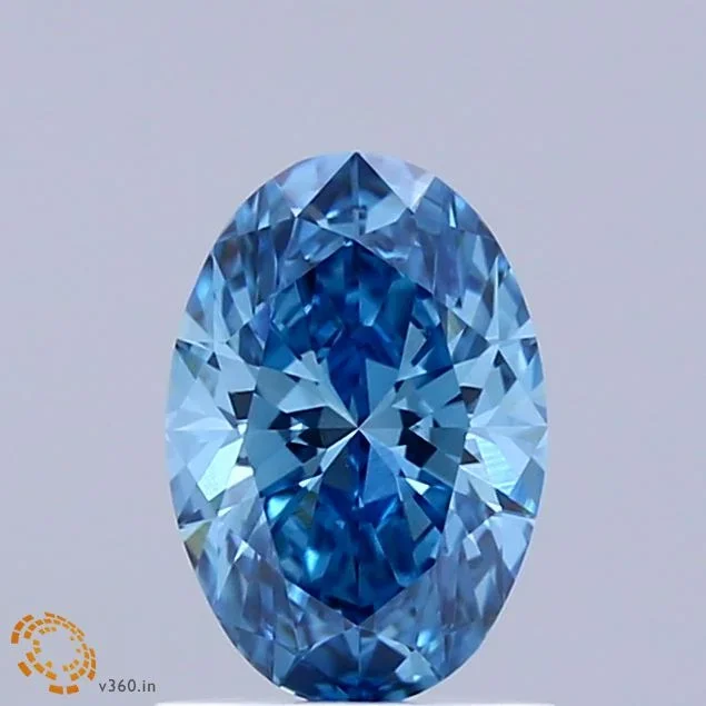 1.03 Carat Oval Shaped, Ideal Cut, FANCY VIVID BLUE Color, VVS2 Clarity, IGI Certified Lab Grown Diamond