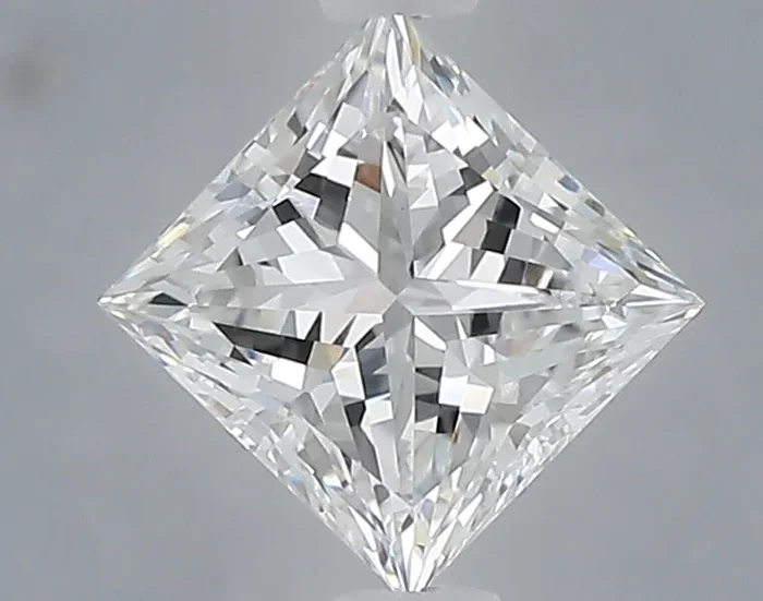 1.03 Carat Princess Shaped, Ideal Cut, D Color, VVS2 Clarity, IGI Certified Lab Grown Diamond