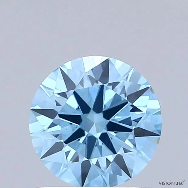1.08 Carat Round Shaped, Ideal Cut, FANCY VIVID BLUE Color, VS1 Clarity, IGI Certified Lab Grown Diamond