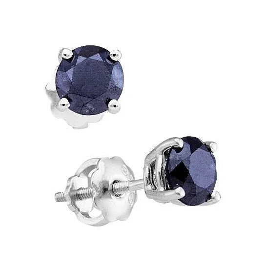 1-1/2 CTW Natural Diamond Solitaire Stud Earrings in 10KT White Gold