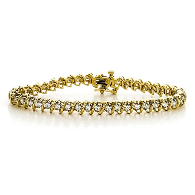 1-1/7 CTW Natural Diamond 8-inch Tennis Bracelet in 10KT Yellow Gold
