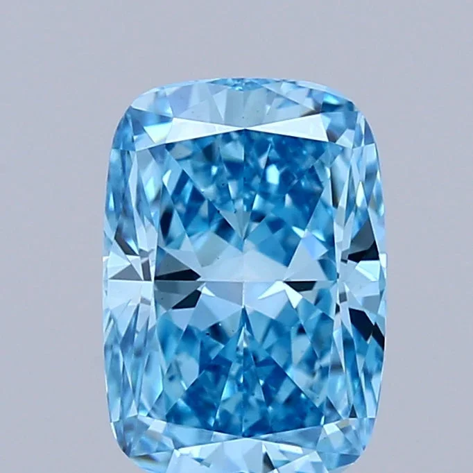 1.10 Carat Cushion Shaped, Ideal Cut, FANCY VIVID BLUE Color, VS2 Clarity, IGI Certified Lab Grown Diamond
