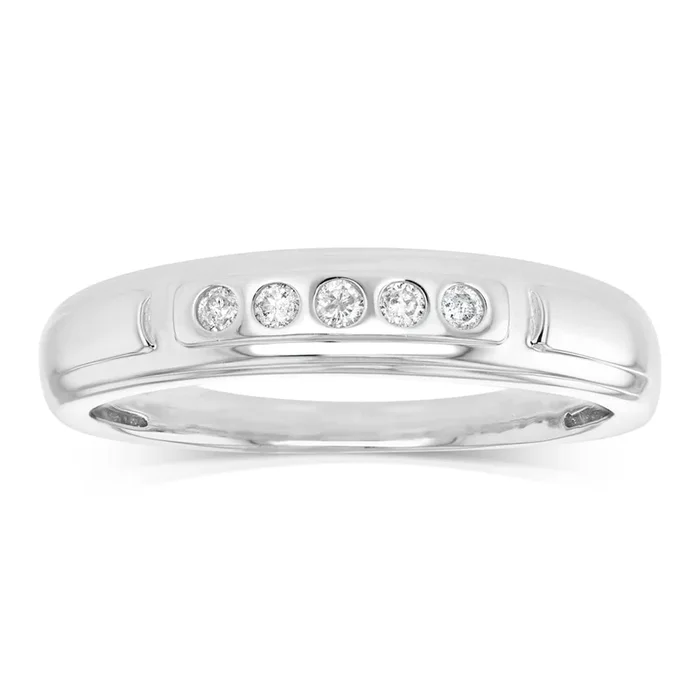 1/10 Carat Diamond Eternity Ring in 9ct White Gold