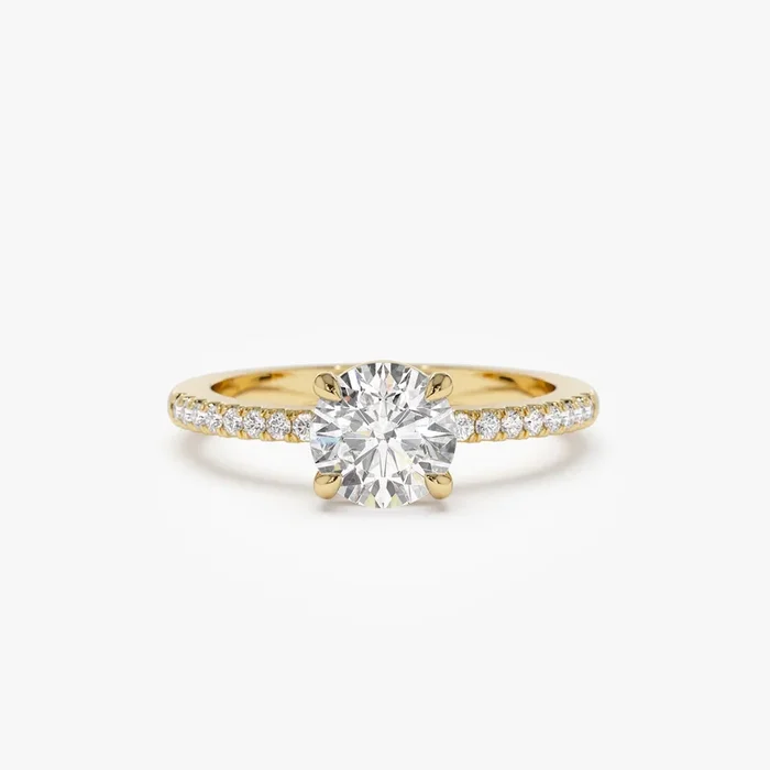 1.15 ctw 14k Classic Basket Setting Lab Grown Round Diamond Engagement Ring – Violet