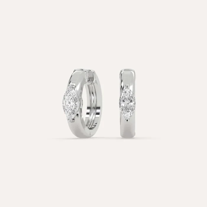 1/2 carat Marquise Diamond Hoop Earrings