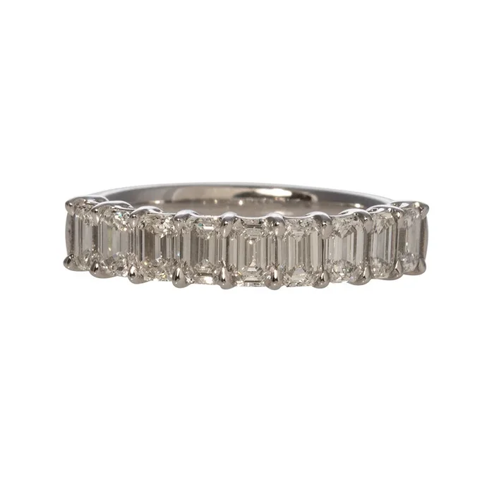 1.20ctw Emerald-Cut Diamond 14K White Gold Halfway Band