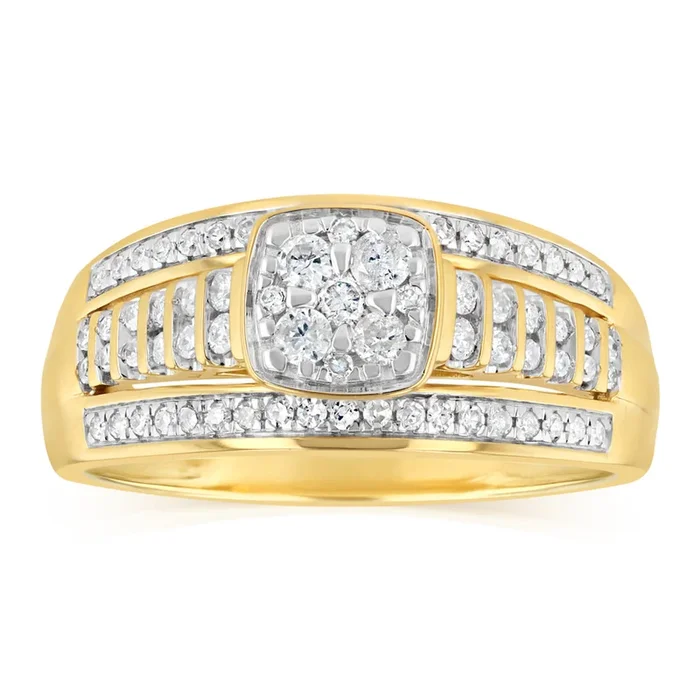 1/3 Carat Diamond Dress Ring in 9ct Yellow Gold