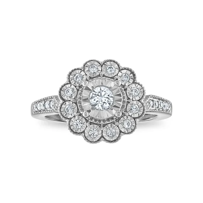 1/3 CTW Natural Diamond Ring in Sterling Silver