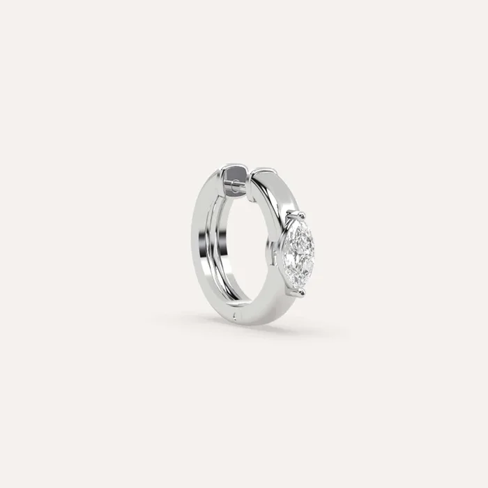 1/4 carat Single Marquise Diamond Hoop Earring