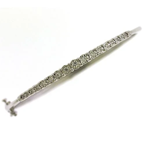 1/4 CTW Natural Diamond Bangle Bracelet in Sterling Silver