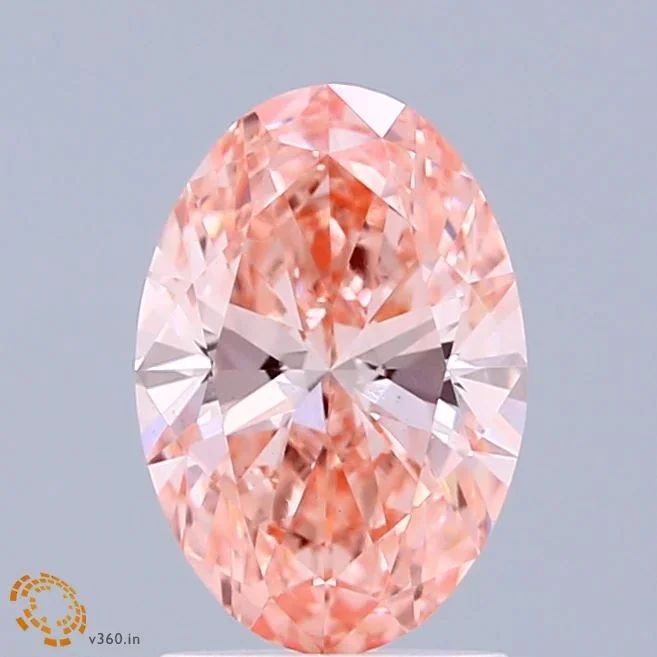 1.50 Carat Oval Shaped, Ideal Cut, FANCY VIVID PINK Color, VS1 Clarity, IGI Certified Lab Grown Diamond