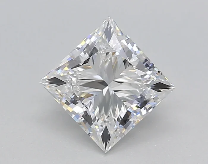 1.50 Carat Princess Shaped, Ideal Cut, D Color, VVS2 Clarity, IGI Certified Lab Grown Diamond