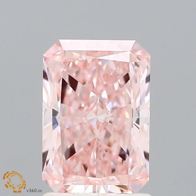 1.50 Carat Radiant Shaped, Ideal Cut, FANCY VIVID PINK Color, VS1 Clarity, IGI Certified Lab Grown Diamond