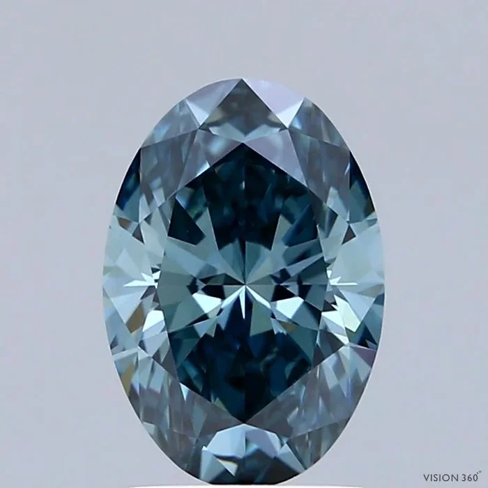 1.51 Carat Oval Shaped, Ideal Cut, FANCY VIVID BLUE Color, VVS2 Clarity, IGI Certified Lab Grown Diamond