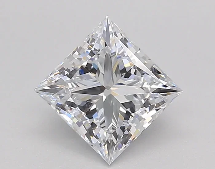1.51 Carat Princess Shaped, Ideal Cut, D Color, VS2 Clarity, IGI Certified Lab Grown Diamond
