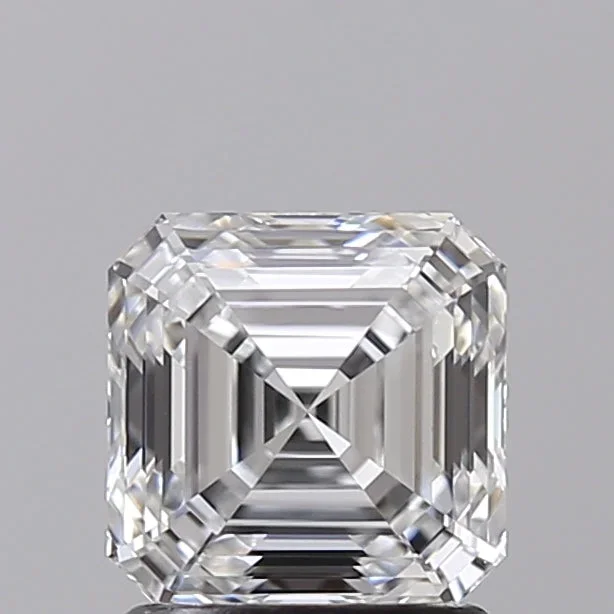 1.52 Carat Asscher Shaped, Ideal Cut, E Color, VVS2 Clarity, IGI Certified Lab Grown Diamond
