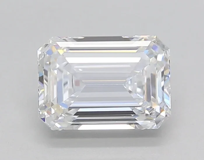 1.55 Carat Emerald Shaped, Ideal Cut, D Color, VVS1 Clarity, IGI Certified Lab Grown Diamond
