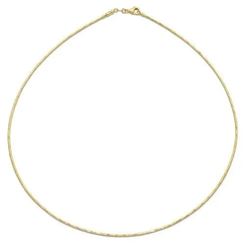 1.5mm Round Omega Chain in Gold